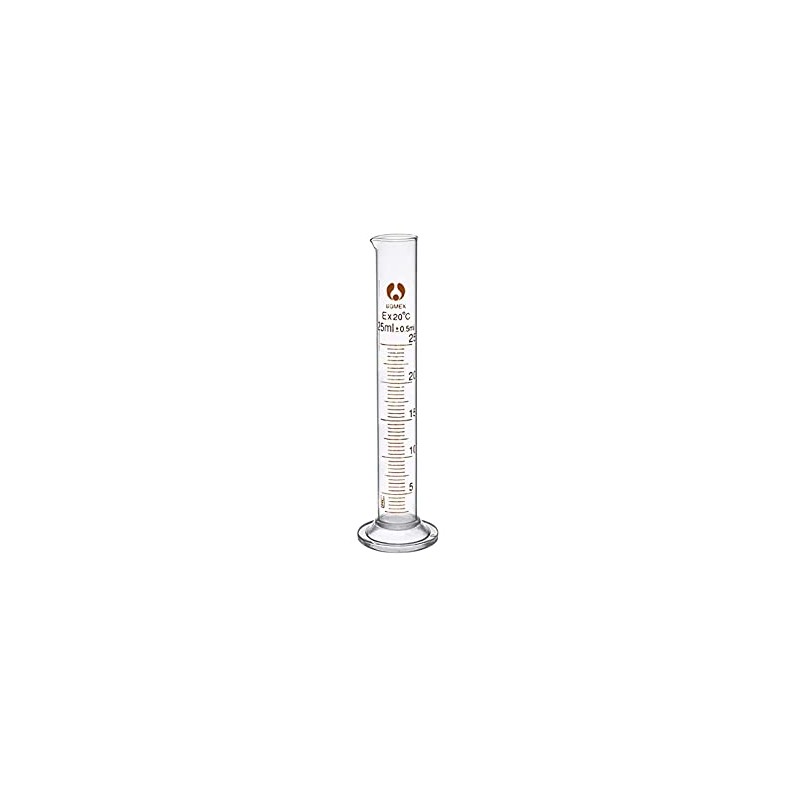 Rocwing - Boro 3.3 Glass Measuring Cylinder Laboratory Glassware (25ml)
