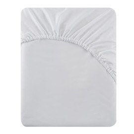 Soifox Double Fitted Sheets 40 cm Extra Deep Pocket White Bed Sheets 16 inch, Soft Microfiber Bottom Sheet for Double Bed, 135x190cm