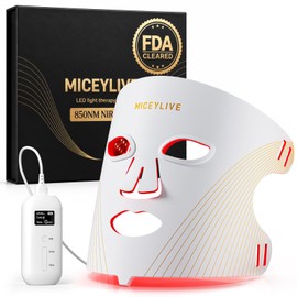 Máscara Facial de Terapia de Luz Roja y Azul para Acné y Arrugas, Máscara LED Facial con 432 LEDs y Cobertura Completa, 3 Modos de Luz para Cuidado Fa