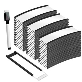Pack of 50 Magnetic Labels, 25 mm x 75 mm Magnetic Labels for Labelling, Magnetic Strips Writeable, Label Holder, Removable Name Badges, Magnetic for Refrigerators and Whiteboards