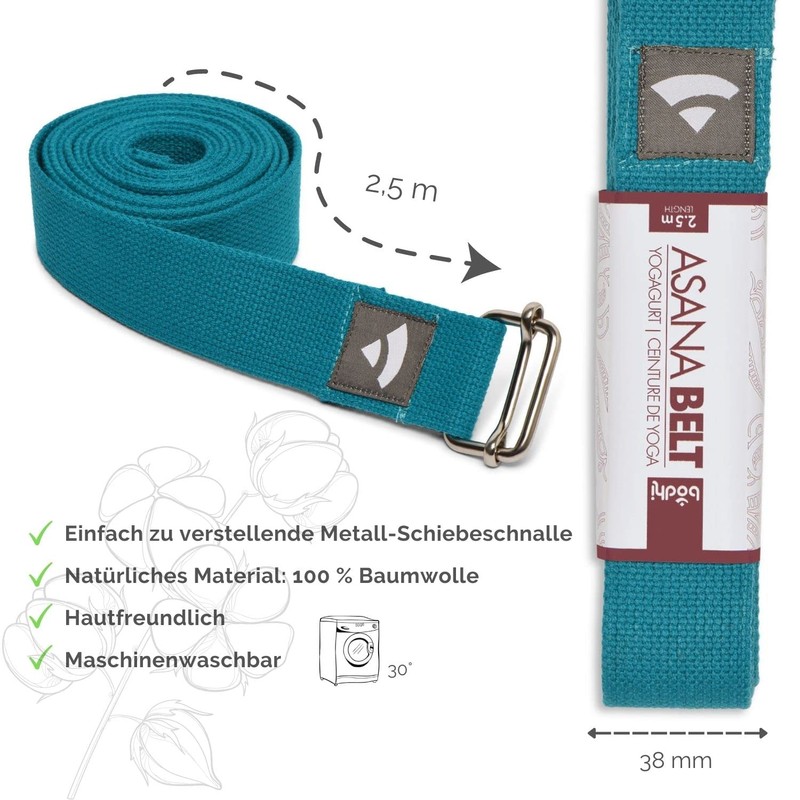 Bodhi Yoga Strap Asana Belt Made of Cotton with Metal