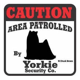 Yorkie Caution Sticker