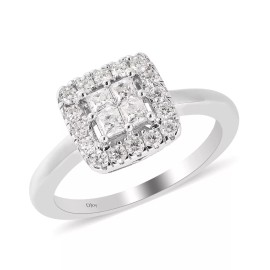 Unbranded FIERY!!  White Moissanite Cluster Ring Sterling Silver 0.40ctw Size 6 and 8