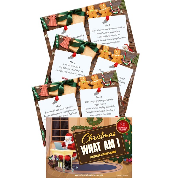 Christmas What Am I Xmas Games for Adults - 20 Dirty Minds Innuendo Riddles Christmas Games for Adults not rude...but people think it is! - Stocking fillers or Secret Santa - Office Christmas Party