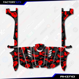 Factory EFX Black & Red Savage Camo Racing Graphics Kit fits Yamaha Rhino 450 660 700 04-Up
