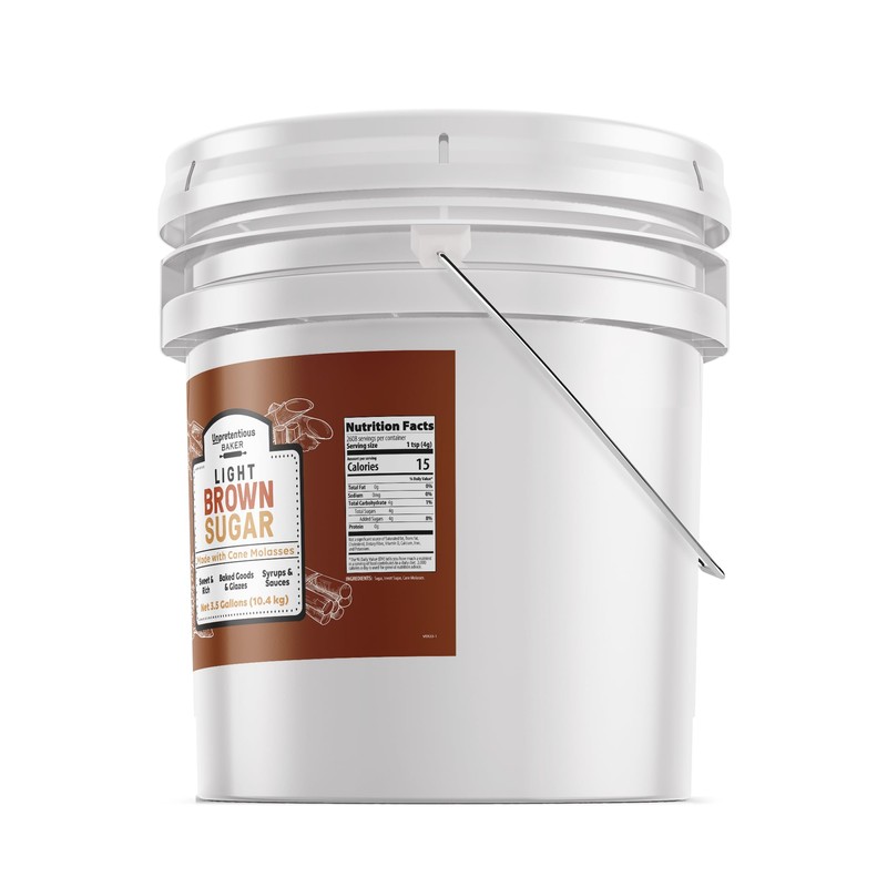 Unpretentious Light Brown Sugar, 3.5 Gallons, Made With Cane Molasses,