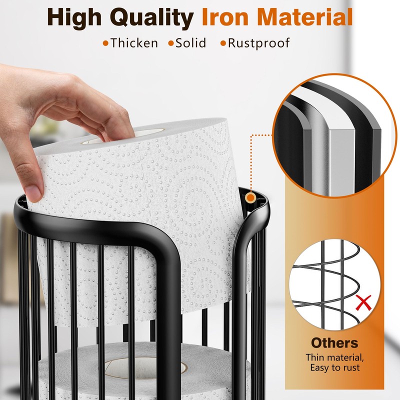 Bunoxea Toilet Paper Holder Stand, Freestanding Toilet Tissue Organizer, Minimalistic