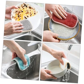 Ipetboom 5sets Convenient Reusable Dish Sponges Black Cleaning Sponges for Dishes for and Kitchenware 8pcs*5