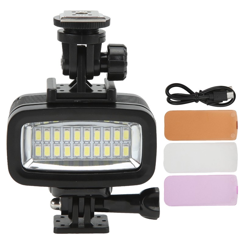 40m Underwater Video Fill Night Light IPX8 Waterprooof Dive Light