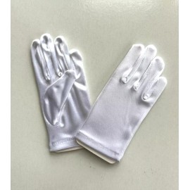 Child White Satin Gloves Kids Weddings Princess Superhero Dress-up Band 1 Pair