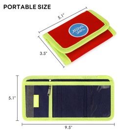 mibasies Kids Wallets for Boys age 3-8, Trifold Wallet for Boys Gifts (Red)