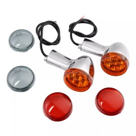 TCMT Rear Turn Signals Light Chrome Bracket Fit For Harley Sportster 883 1200 1992-Up