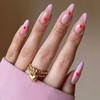 24Pcs Valentine's Day Press on Nails Long French Tip Fake