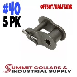 SUMMIT COLLARS (5 Pack) #40 Roller Chain Offset Links - 1/2" Pitch - Half Link-GREAT QUALITY