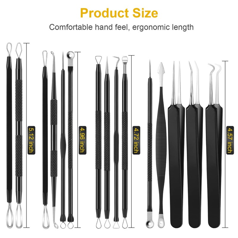 Blackhead Remover Tool Kit, IUMAKEVP 15 PCS Professional Stainless Steel