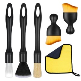 thirei Car Detailing Brush, 6 Pieces Soft Car Cleaning Brush Set, Car Cleaning Brush, Car Interior Cleaning Tool for Car Air Outlet Gaps Dashboard
