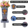 Unbranded Solar LED Cemetery Vase with Cross Light Angel Memorial