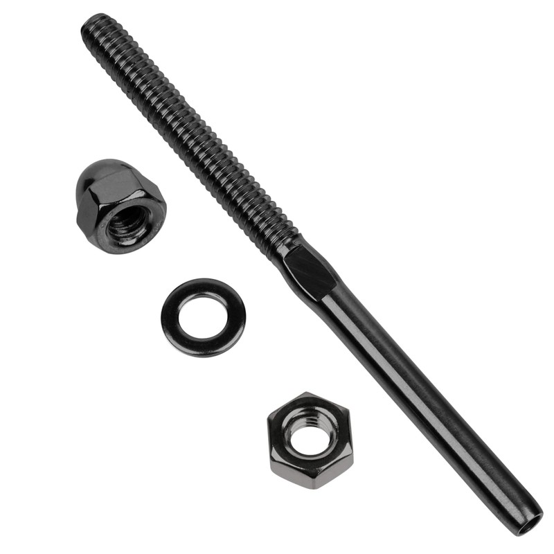 BLIKA 60 Pack Black Cable Railing Swage Threaded Stud Tension