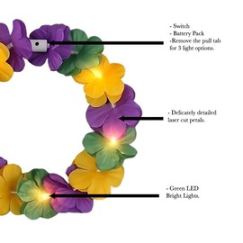 blinkee Island Girl Tropical Flower Crown Lei Headband for Mardi Gras - Eco-friendly, Lightweight, Flexible Fit