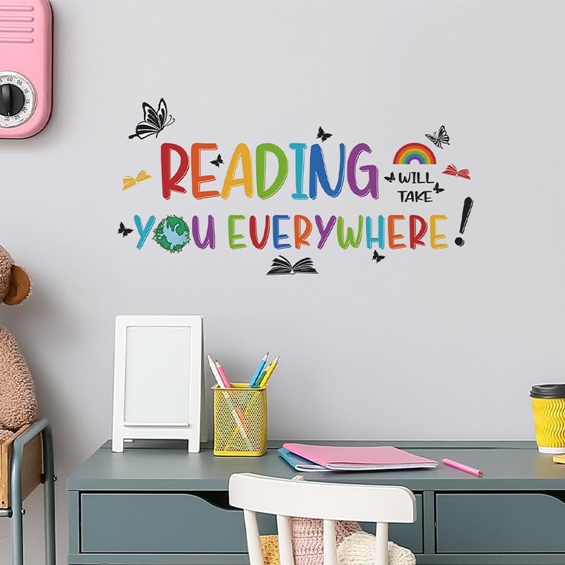 iMagitek Reading Corner Wall Stickers, Reading Will Take You Everywhere