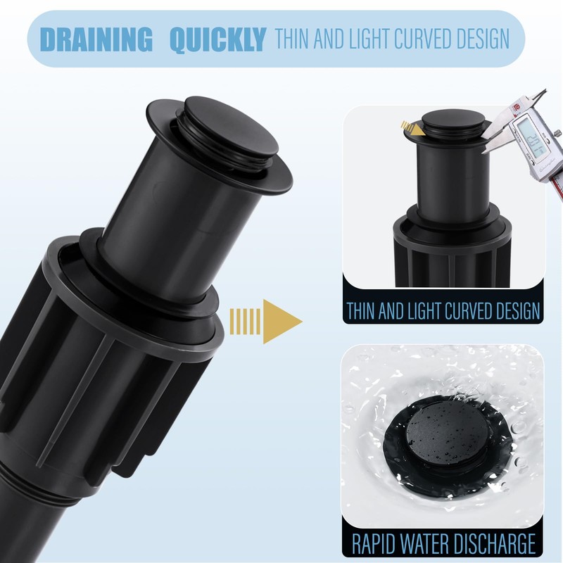 ALEASHA Pop Up Sink Drain Without Overflow, Bathroom Sink Drain