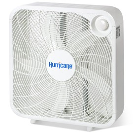 Hurricane Classic Floor Mount Box Fan w/ 3 Quiet Speeds, White, 20" - Corded Portable Electric Air Cooling Unit w/ Powerful 2400 CFM Airflow for Home, Garage, Office, Bedroom & Basement