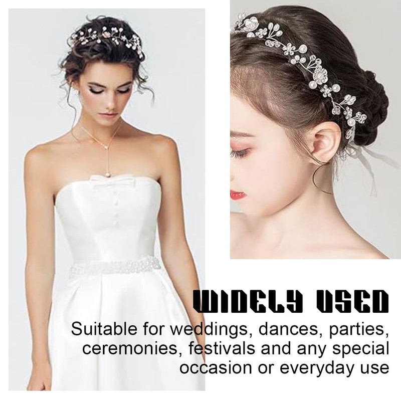 BIKPRST Bridal Crystal Beads Bohemian Headpiece Leaves Vine Flower Wedding