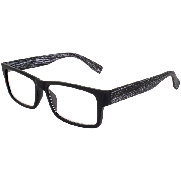 Global Vision Wood Readers Black Frame w/ Woodgrain Temples +3.0