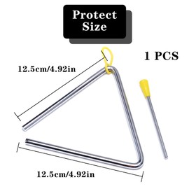 Triangle musical instrument, children's musical instruments, triangle percussion, music triangle instrument, musical triangle instrument with beater, triangle instrument for school children and