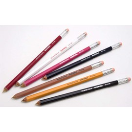 WSP-2801 Slip-on Wood Axis Mechanical Pencil, Large, Black, Pencil, Eraser, 0.5mm Lead, Gift, Made in Japan, Wooden