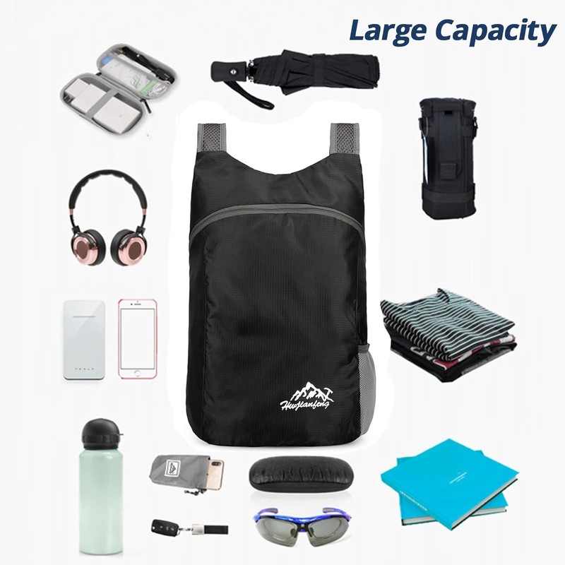 WADY Ultra Lightweight Foldable Hiking Backpack - Water Resistant Light