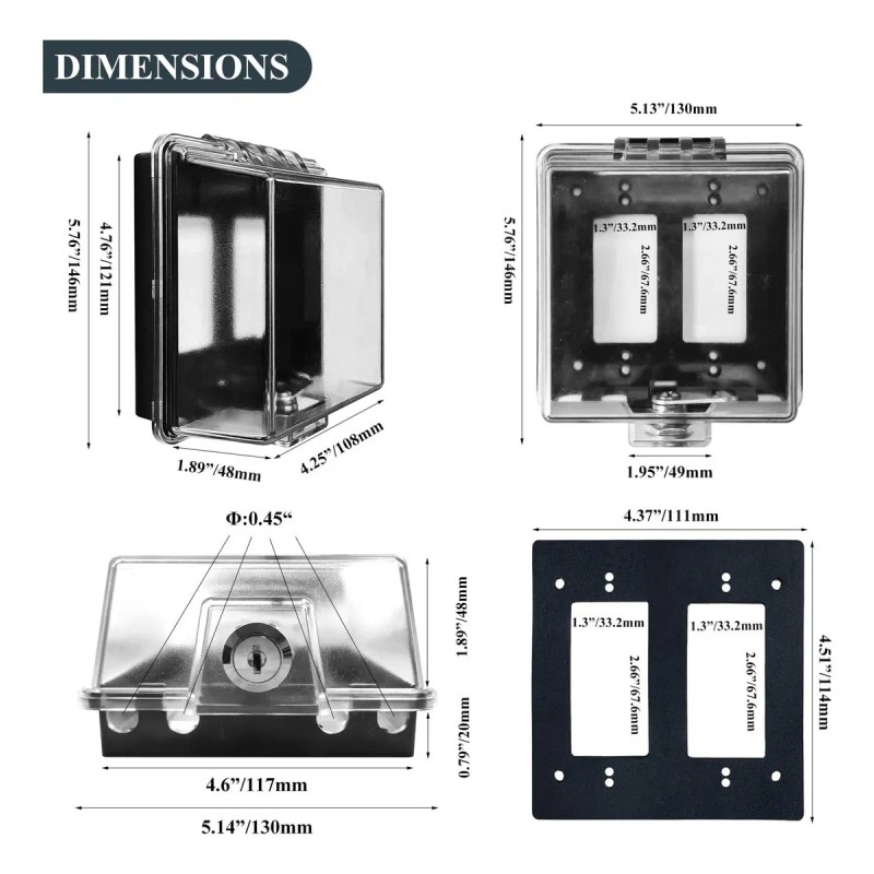 Caja De Cubierta De Doble Salida De Seguridad Para Bebés