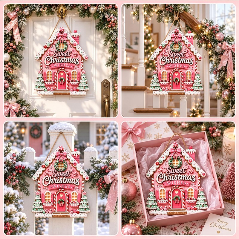 Christmas Door Hanging Sign,Wooden Christmas Door Sign,Christmas Decoration