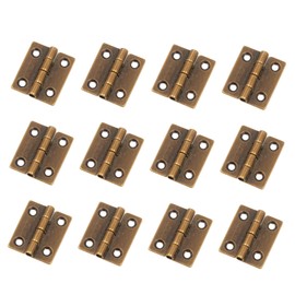 Hinge Mcredy Small Hinges for Wooden Box Gold Box Hinges Brass with Mounting Screws 1" Cabinet Butt Hinges Pack of 12
