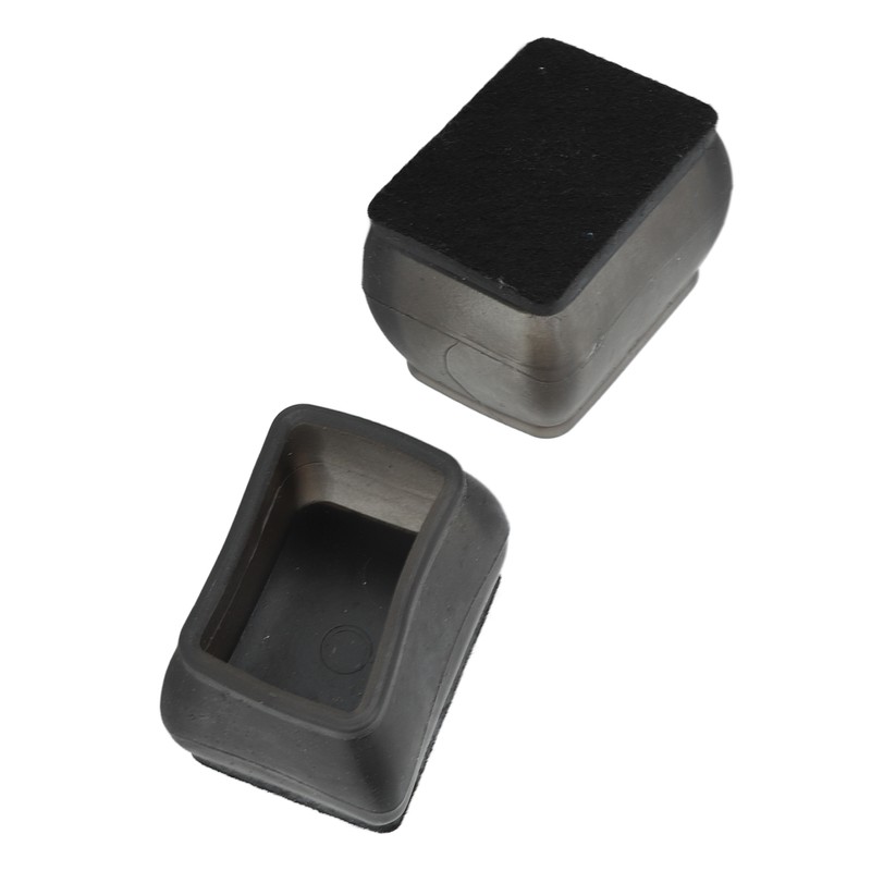 20 Pcs Chair Leg Floor Protector Rectangular Transparent Black Felt