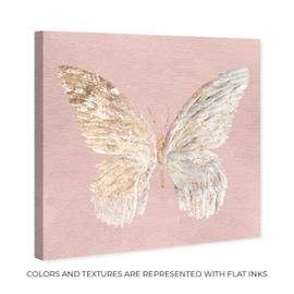 Oliver Gal Golden Butterfly Blush Canvas Print Wall Art for Living Room, Bedroom, and Bathroom, 20" x 20", Gallery Wrapped