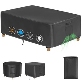 Patio Coffee Table Cover, Outdoor Table Covers Waterproof, UV Resistant Outdoor Lawn Patio Furniture Covers, 48" L x 28" W x 16" H