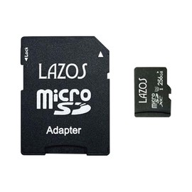 256GB Micro SD Card MicroSD Card SDXC Class 10 UHS-1 U3 R:110MB/s W:70MB/s LAZOS L-B256MSD10-U3