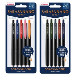 ZEBRA SARASA Nano Gel Ballpoint Pen 0.38mm Extra Fine Point Rubber Grip 10 Colors Set JJX72-10C Japan Import With Original Stylus Ballpoint Touch Pen