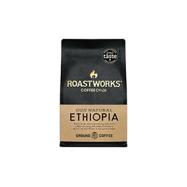 Roastworks Ethiopian Coffee Ground | 200g Packs | Natural Process | Guji Single Origin | Speciality Ground Coffee | Notes of Blueberry, Apricot Jam & Florals