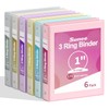 SUNEE 1 Inch Binders 3 Ring 6 Pack, Clear View