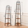 Yoobure 4-Tier Corner Bookshelf with Metal Frame - Ladder Display