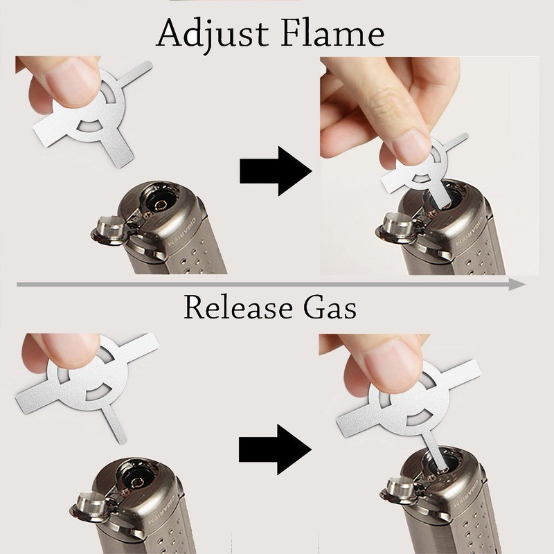 Cigar Lighter Flame Adjuster Keychain, Air Bleed & Tune-up Tool