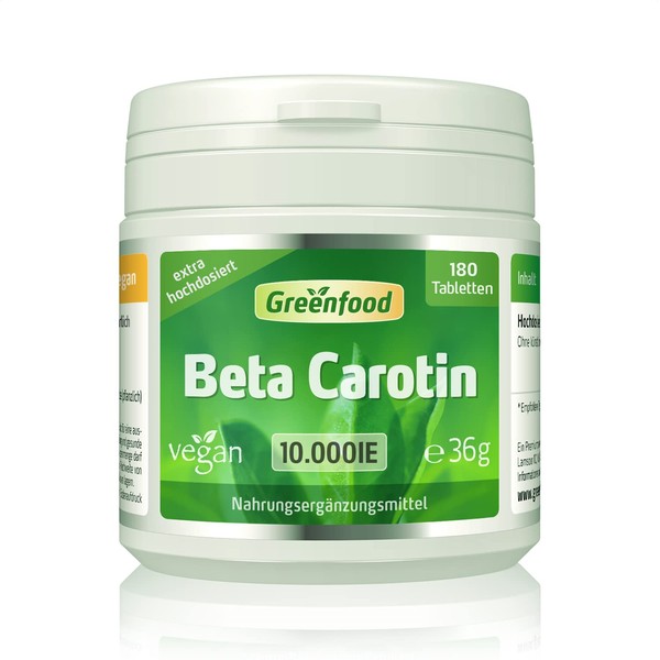 Beta Carotene, 10,000 IU, Vegan Hochdosiert Tablets Vitamin A (Eyes, Skin