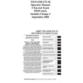 Tm 9-2320-272-10 Operator Manual 5 Ton 6X6 Truck M939 Series Includes Chang...