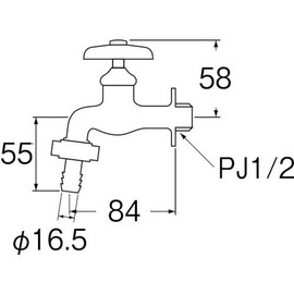 SANEI Coupling Side Water Faucet for Watering Hose Connection Nominal Size 13 Y30J-13