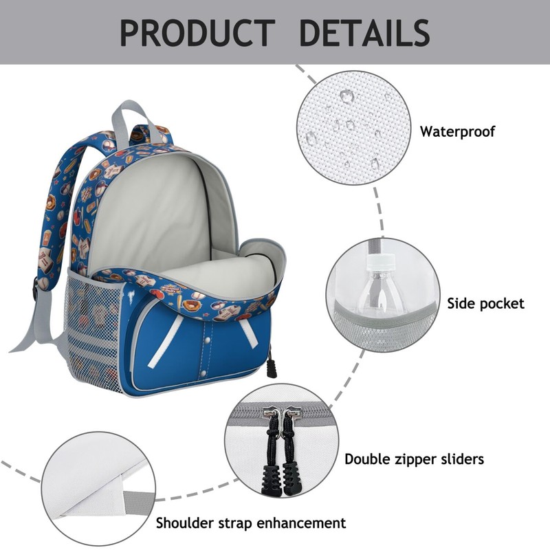 IgnisCrest Baseball Backpack for Boys,Toddler Backpacks For Boys Adjustable Straps,Durable,Baseball