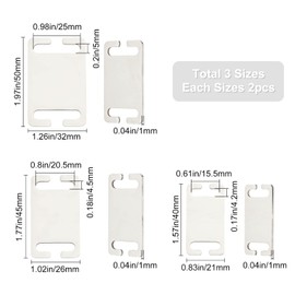 GORGECRAFT 3 Sizes 6PCS Slide-On Pet ID Tags Blank Dog Collar Tag for Stamping/Engraving Stainless Steel Pet Name Number Label Engraved