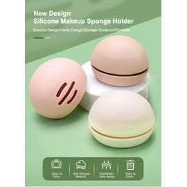 Silicone Makeup Sponge Holder, BPA Free, Flexible, Reusable, Easy to Clean, Durable, Travel Friendly for Bathroom Countertop or Vanity