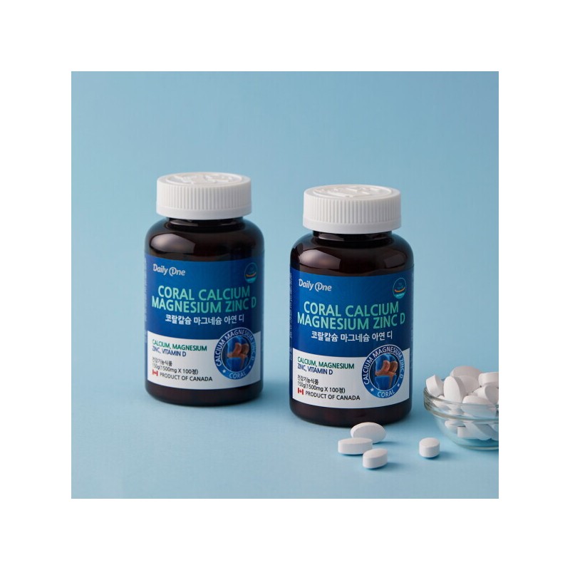 Daily One 데일리원 코랄칼슘마그네슘아연디 1500mg X 100정 1통 Daily One